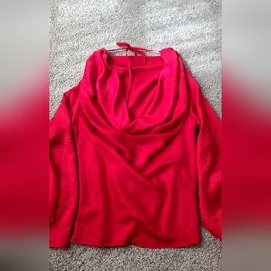Olia Bright Red Draped Top